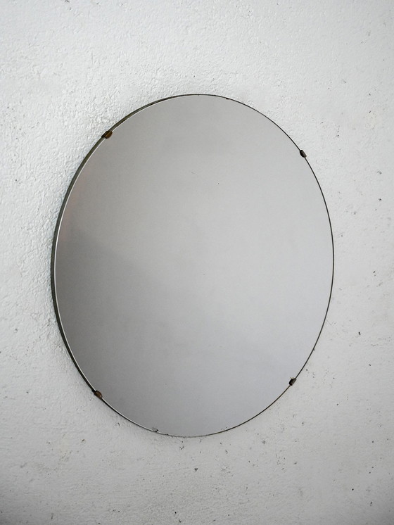 Image 1 of Vintage Round Mirror with Invisible Frame, 1950s/60s