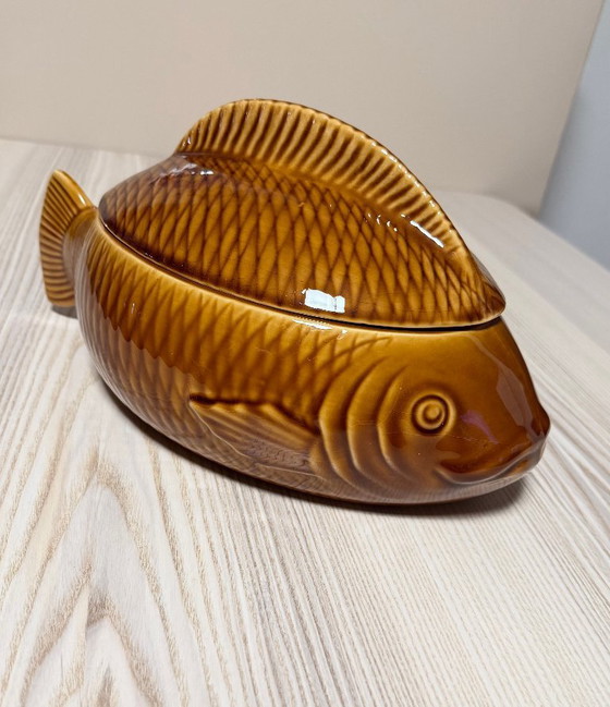 Image 1 of 14 Pièces - Sarreguemines - Service à poisson - Couleur Caramel