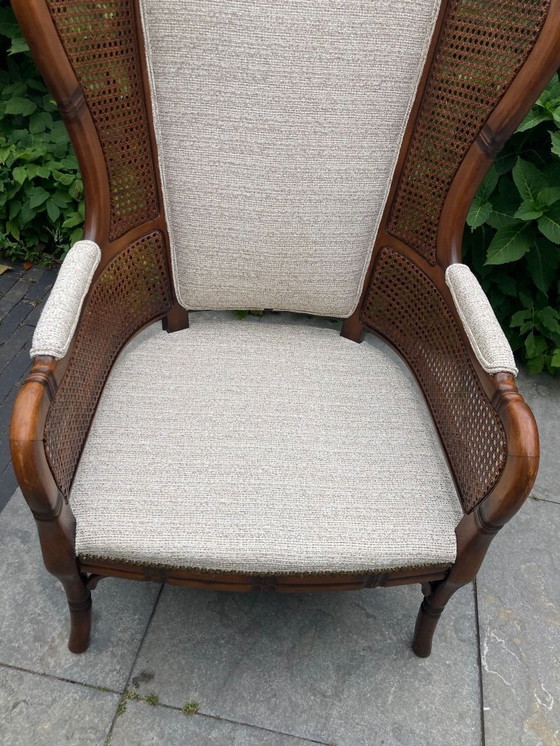 Image 1 of Poltrona vintage Giorgetti Wingback - Finto bambù.