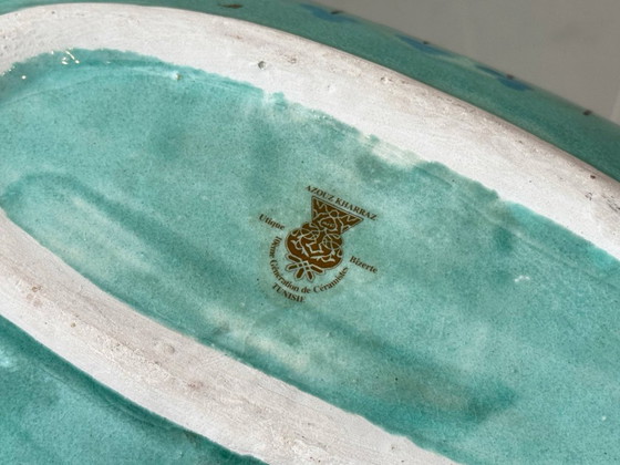 Image 1 of Hand-painted ceramic bowl by Azouz Kharraz, 1980s