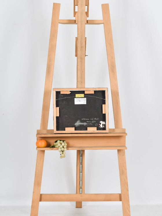 Image 1 of Helen Nieuwendijk (1946) - Interno con sedia - 2001 - Acrilico su marouflé - 27 x 33 cm