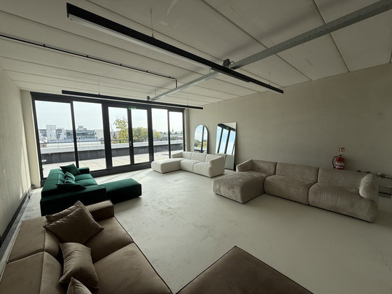 Image 1 of Japandi corner sofa taupe velvet