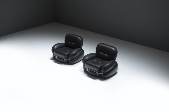 Image 1 of Vintage Okay lounge chairs by Adriano Piazzesi for Saporiti Italy