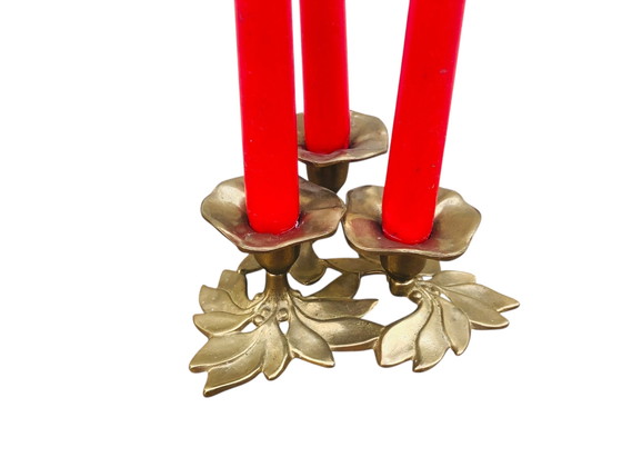 Image 1 of Kandelaar in stile art nouveau vintage con fiori 