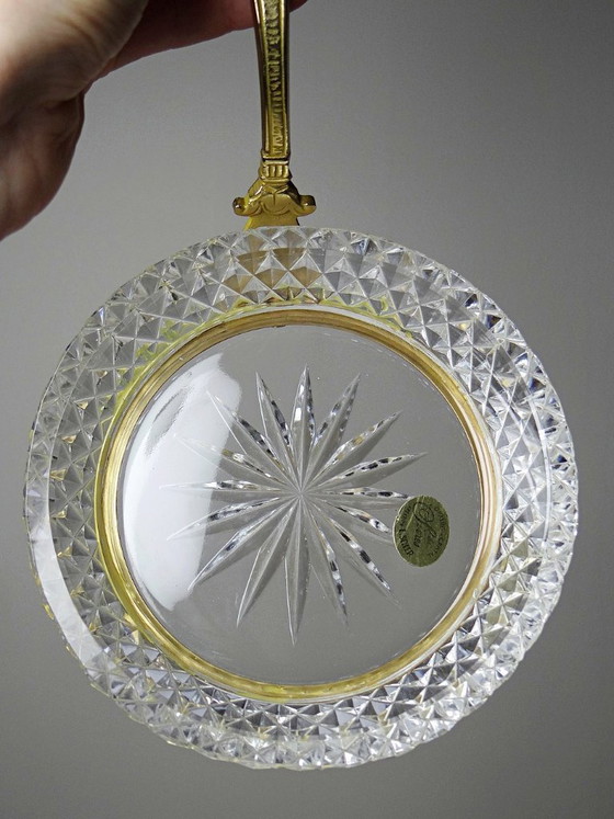 Image 1 of Sèvres crystal trinket tray, designed by L. Seiler, with an antique gilt mount