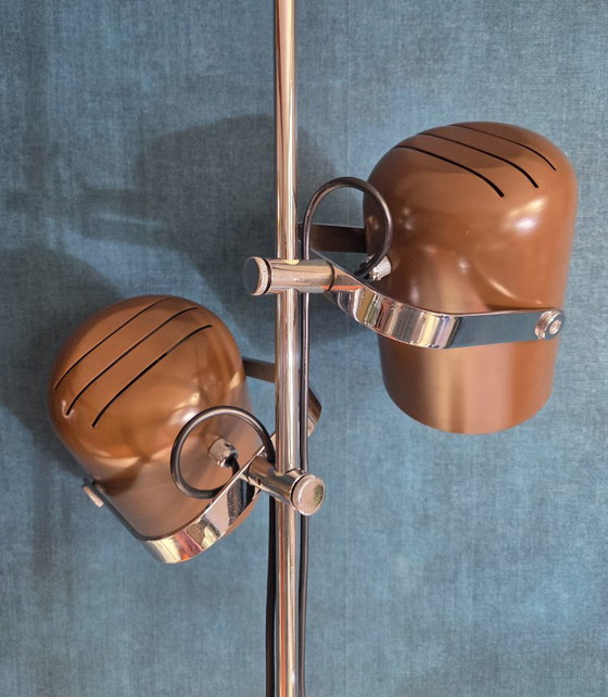 Vintage Vloerlamp - Gepo | 2 Spots | Bruin | Origineel - Jaren 70 – Vloerlampen, Metal (photo 8 of 12)