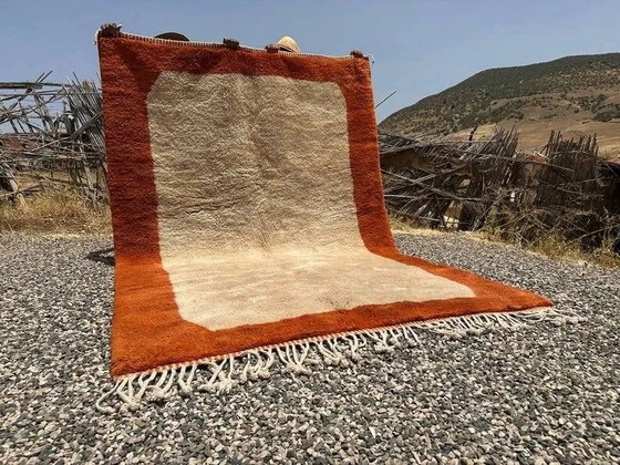 Tapis Mrirt marocain terracotta et beige 340x230 cm – motif encadré – Laine, Coton, Bohemian (photo 5 of 15)
