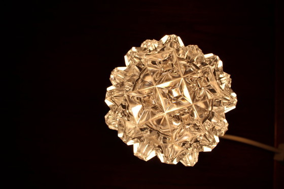 Image 1 of Mid Century Czech Crystal Glass Table Lamp, 1970s Chrome Base