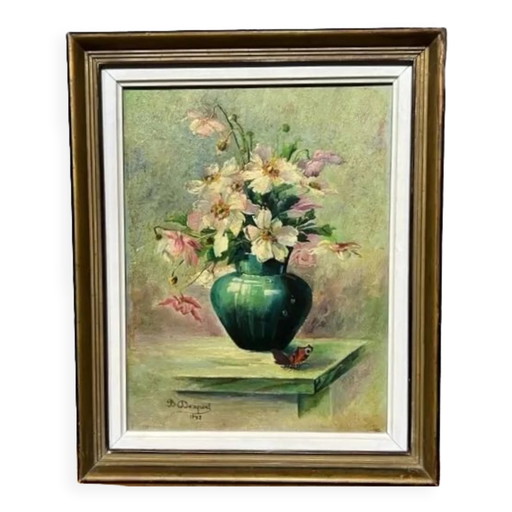B. Dexpers. Still life with flowers. oil on panel. – schilderijen tekeningen, Wood