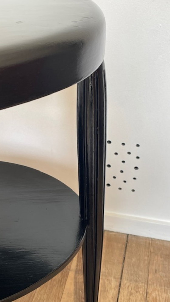 Image 1 of Art Deco Black Wood Console Table