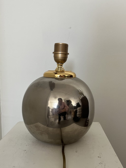 vintage chroom ball table lamp gold silver