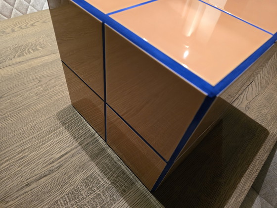 Image 1 of Mesa de azulejos 30x30x30H Naranja y Azul