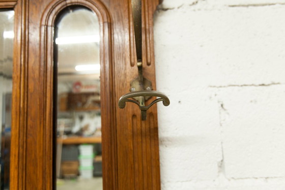 Image 1 of Vestiaire Napoléon III en noyer fin 19e, 3 miroirs, marbre