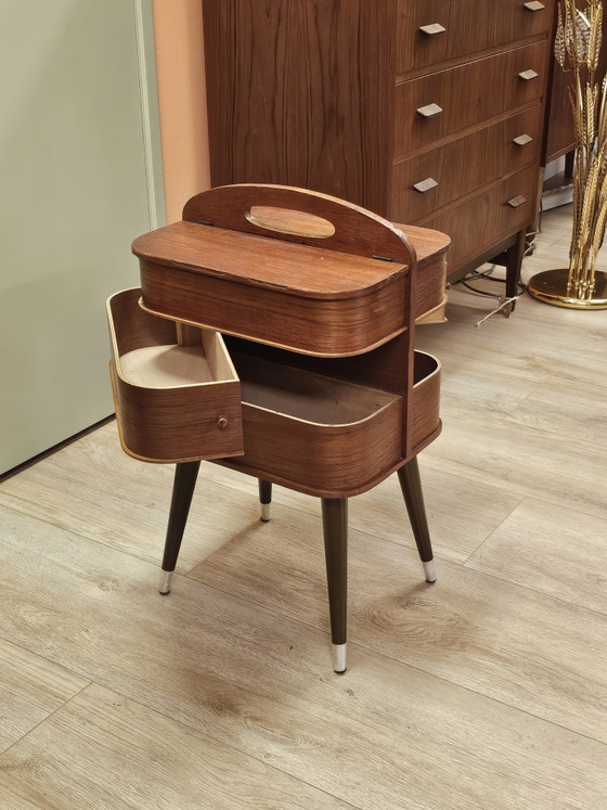 Vintage Teakfineer Naaikastje Naaibox Naardoos – Nachtkastjes, Wood (photo 3 of 12)
