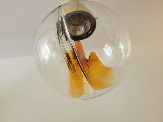 Image 1 of Grande lampe suspendue vintage en verre de Murano par Kaiser Leuchten