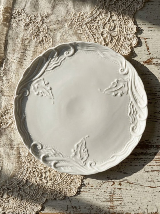 Image 1 of Large vintage/antique white fine Limoges porcelain pie dish