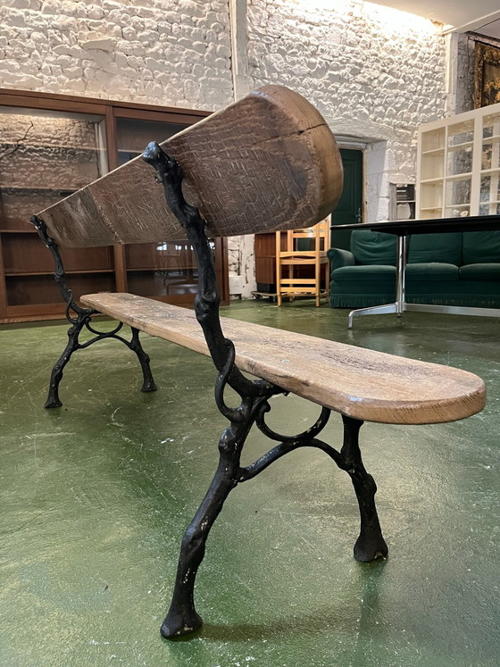 Banc de jardin, Bancs de jardin, Bois, Fonte, Marron (photo 3 sur 8)
