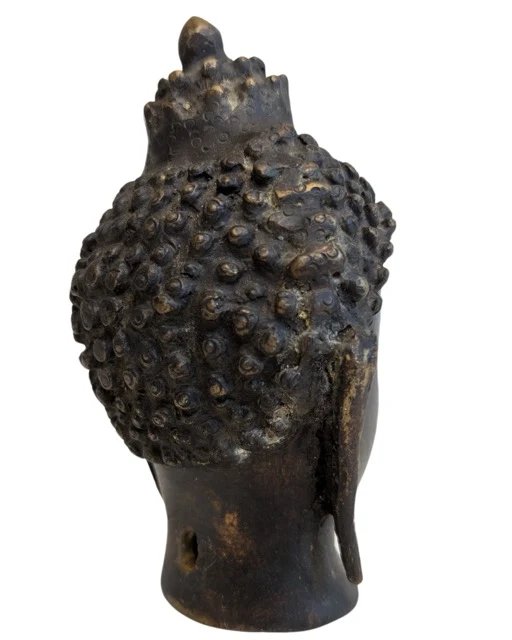 Antigua cabeza de Buda de bronce de la región del Himalaya – Esculturas, Bronze (photo 4 of 17)