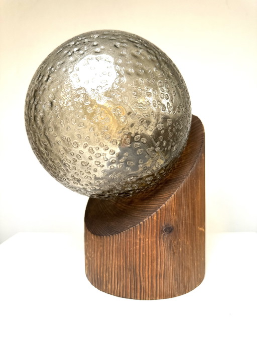 LAMPE DE TABLE SPHERE PAR HUSTADT LEUCHTEN, ALLEMAGNE, CIRCA 1970