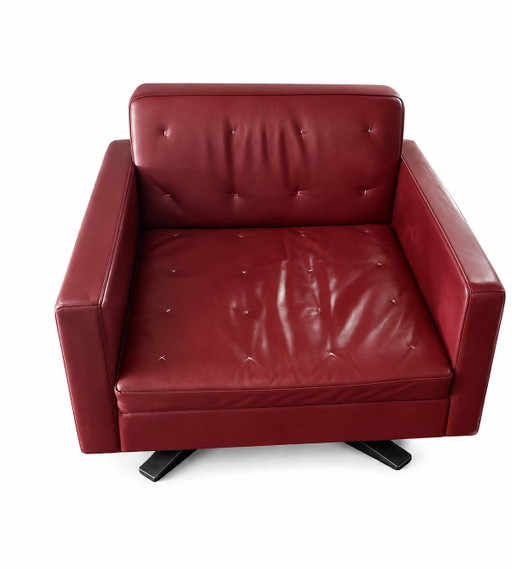 Coppia di poltrone Poltrona Frau Kennedee in pelle bordeaux
