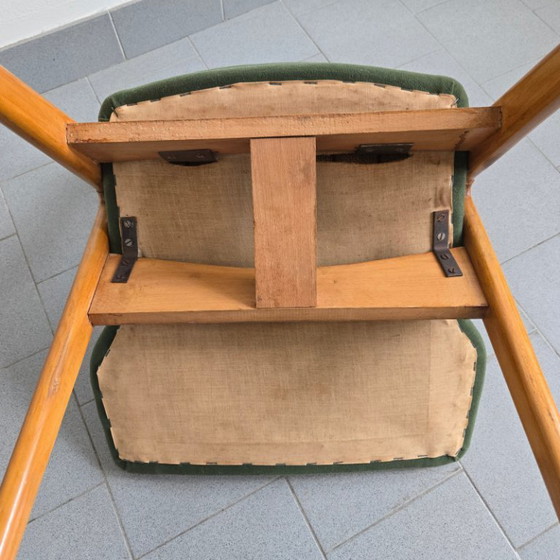 Image 1 of Vintage 1950s Chair with Compass Legs by Gerard Guermonprez, Godfrid Edition, 1950s
