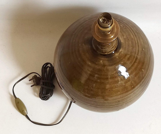 Image 1 of Geëmailleerde aardewerk lamp gesigneerd Alain Magne jaren 70