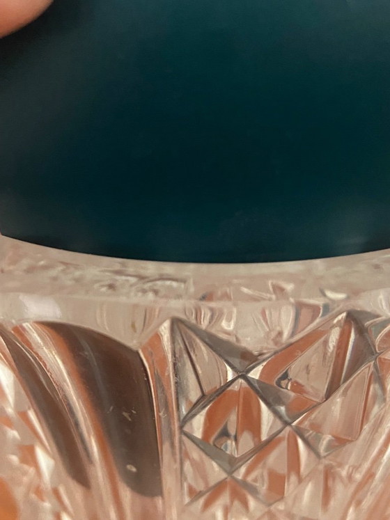 Vintage Cut Crystal Vase Val Saint-Lambert, "Marly" Model (1957) - Signed, Val St Lambert, Transparent (photo 10 of 10)