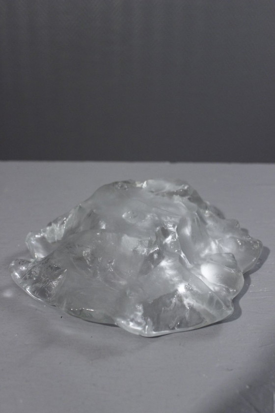 Image 1 of Grote "Fossil" matglazen zakleger ontworpen door Jolanda Prinsen & Walther Glas