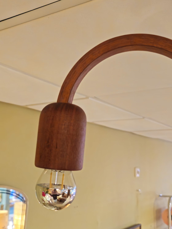 Image 1 of Vintage Teak Domus Pendant Lamp Chandelier Lamp Teak