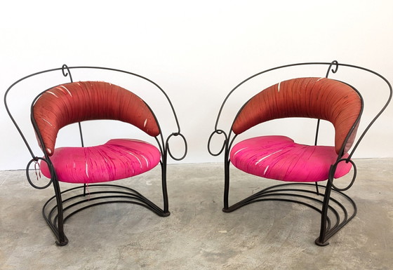 Image 1 of Driade - Cinzia Ruggeri & Francesco Soro - Armchair (2) - Megathon - Iron, Fabric