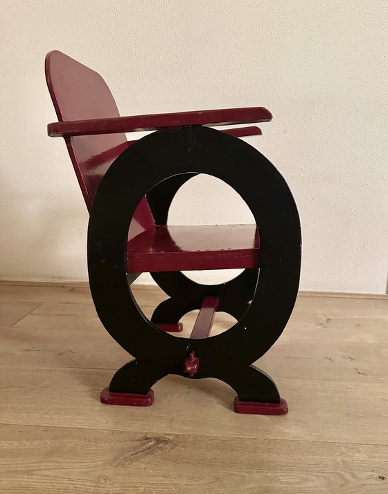 Image 1 of Chaise d'enfant vintage Art Déco en bois