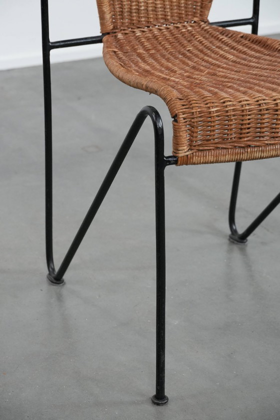 Image 1 of Vintage design chair by Frederick Weinberg with a cast iron frame