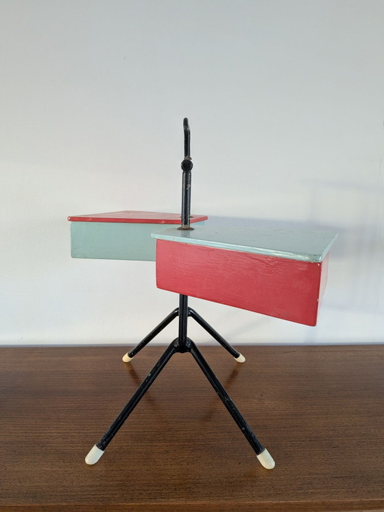 Scatola da cucito Mid-Century di Joos Teder per Metalux, Oggetti decorativi, Metallo, Legno, Multicolore (foto 9 di 9)