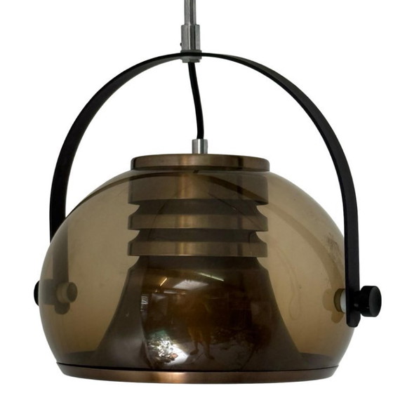 Image 1 of Dijkstra - Zeldzaam model - Space Age Design / MCM Vloerlamp met twee bogen - Gerookt Acryl