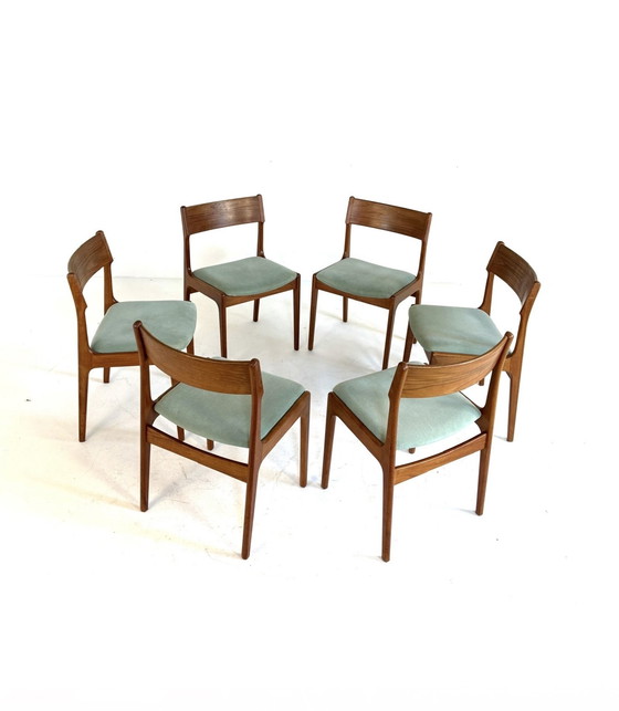 Image 1 of 6 chaises de salle à manger vintage, Korup Stolefabrik '70