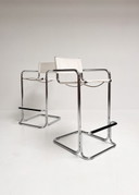 Ensemble de 2 tabourets de bar en cuir attribués à Mart Stam, années 1970