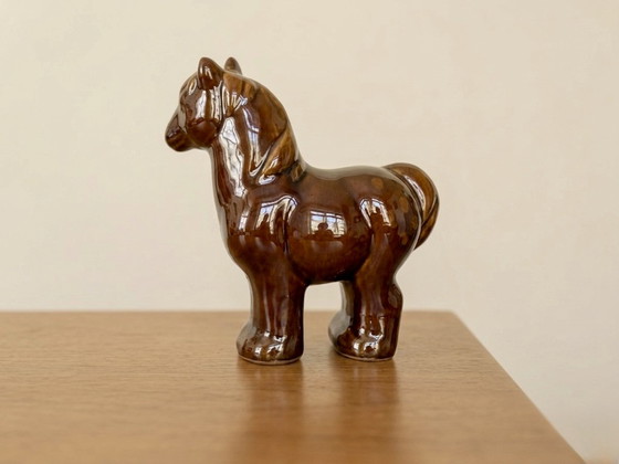 Image 1 of Vintage keramieken beeldje van paard van Jie Gantofta Sweden 