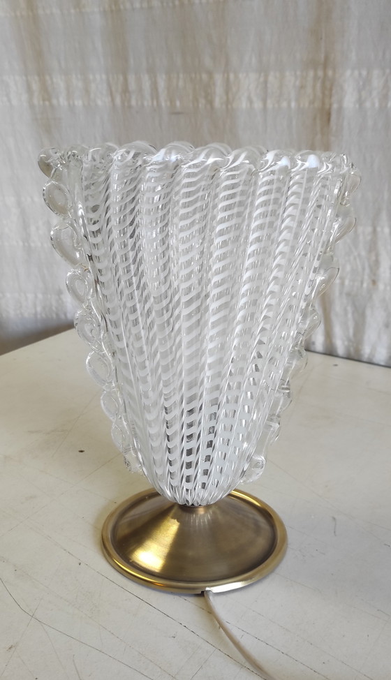Image 1 of Table lamp with Murano glass shade - mid-20th century