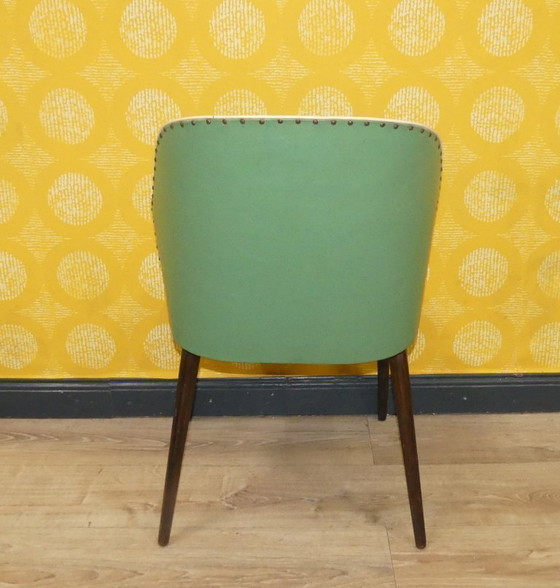 Image 1 of 50er Jahre Cocktailstuhl pastell grün rockabilly Klassiker Stuhl Holz Cocktailsessel Kunststoff retro vintage mid century fiftie