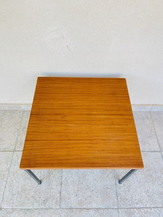 Image 1 of Vintage Scandinavian teak coffee table with metal base, 1960