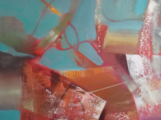 Pittura a Olio Originale Espressionismo Astratto Dialogo – Dipinti e disegni, Canvas (photo 2 of 7)