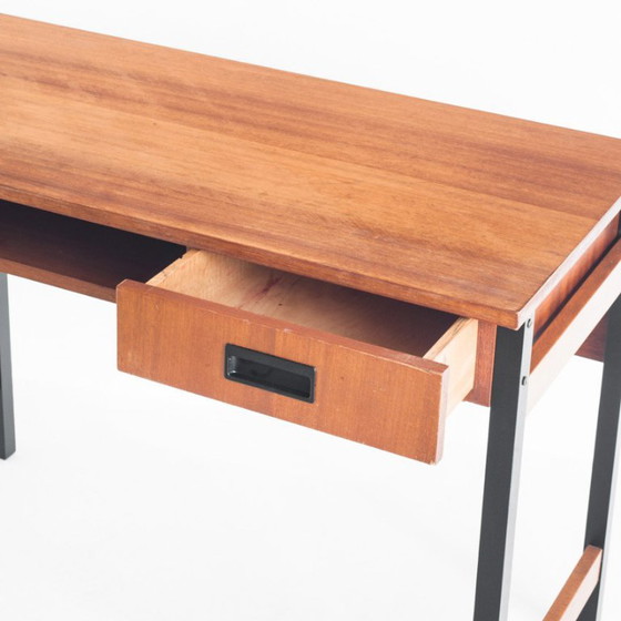 Escritorio antiguo de un cajón. Chapa de caoba y madera maciza de haya. Francia, década de 1960. – Wood (photo 9 of 10)