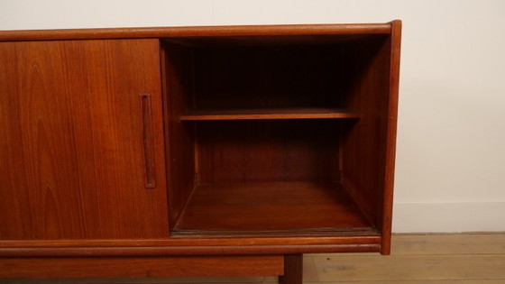 Teak sideboard with sliding doors, Wood, Brown, Mid Century Modern (photo 10 of 11)