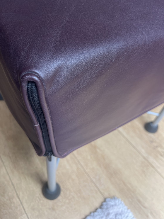 Montis Charly Met Voetenbankje, Onbeschadigd En Originele Leren Bekleding – Fauteuils, Leather, Metal (photo 7 of 7)