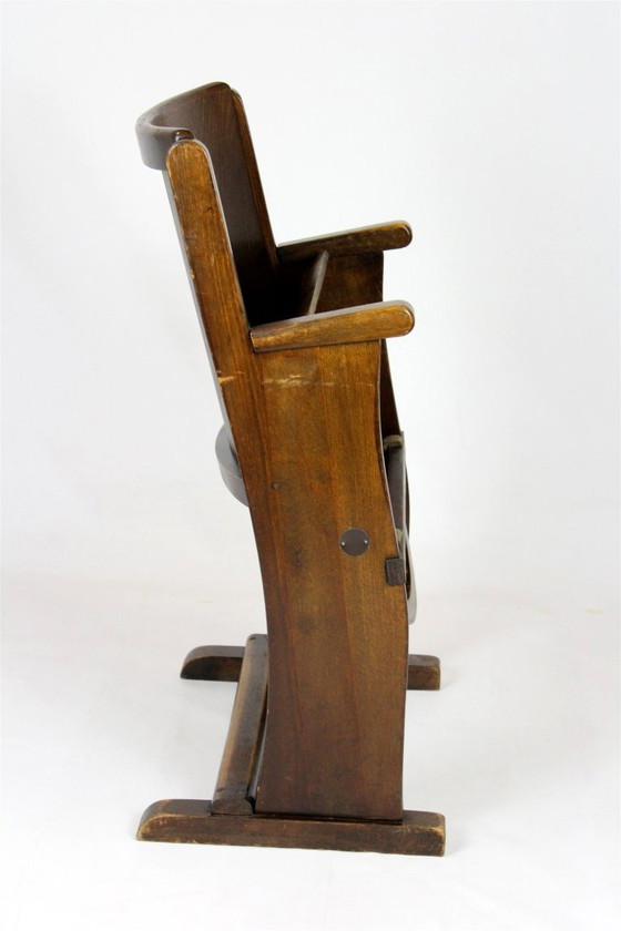 Image 1 of Fauteuil de cinéma vintage TON (Thonet), tchèque des années 1940, siège de théâtre en bois
