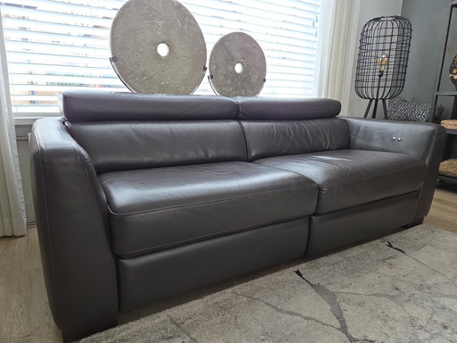 Ledersofa, 3- und 2-Sitzer, mit Liegefunktion