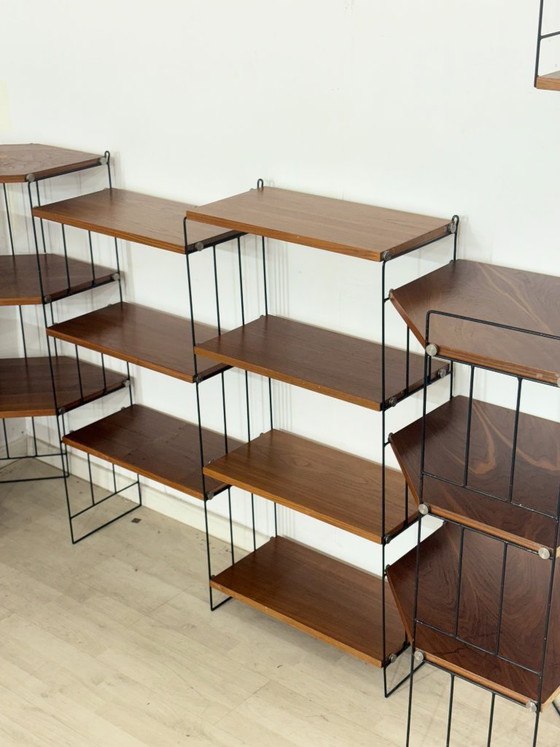 Image 1 of Modulaire wandplank in mid-century stijl - jaren 60 / String Shelf