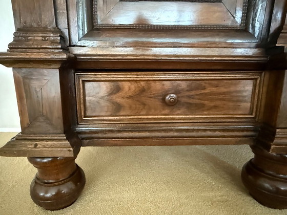 Image 1 of Oost Friese Kussenkast Eiken Gefineerd Met Palissander En Notenhout