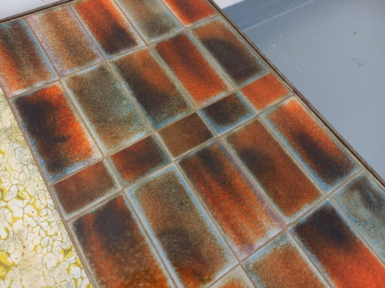 Image 1 of Vintage coffee table by Jean Gregorieff for Roche Bobois in ceramic and steel from the 60s and 70s