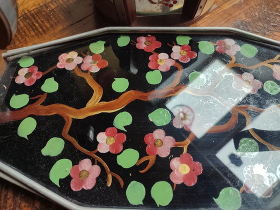 Image 1 of Rare Magnifique Ancienne Boîte à Biscuits Avec Son Plateau